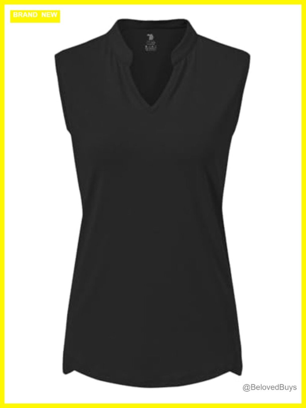 Sleeveless Golf Polo Tennis Tank Top V-Neck Split Hem Women's Athletic Shirt